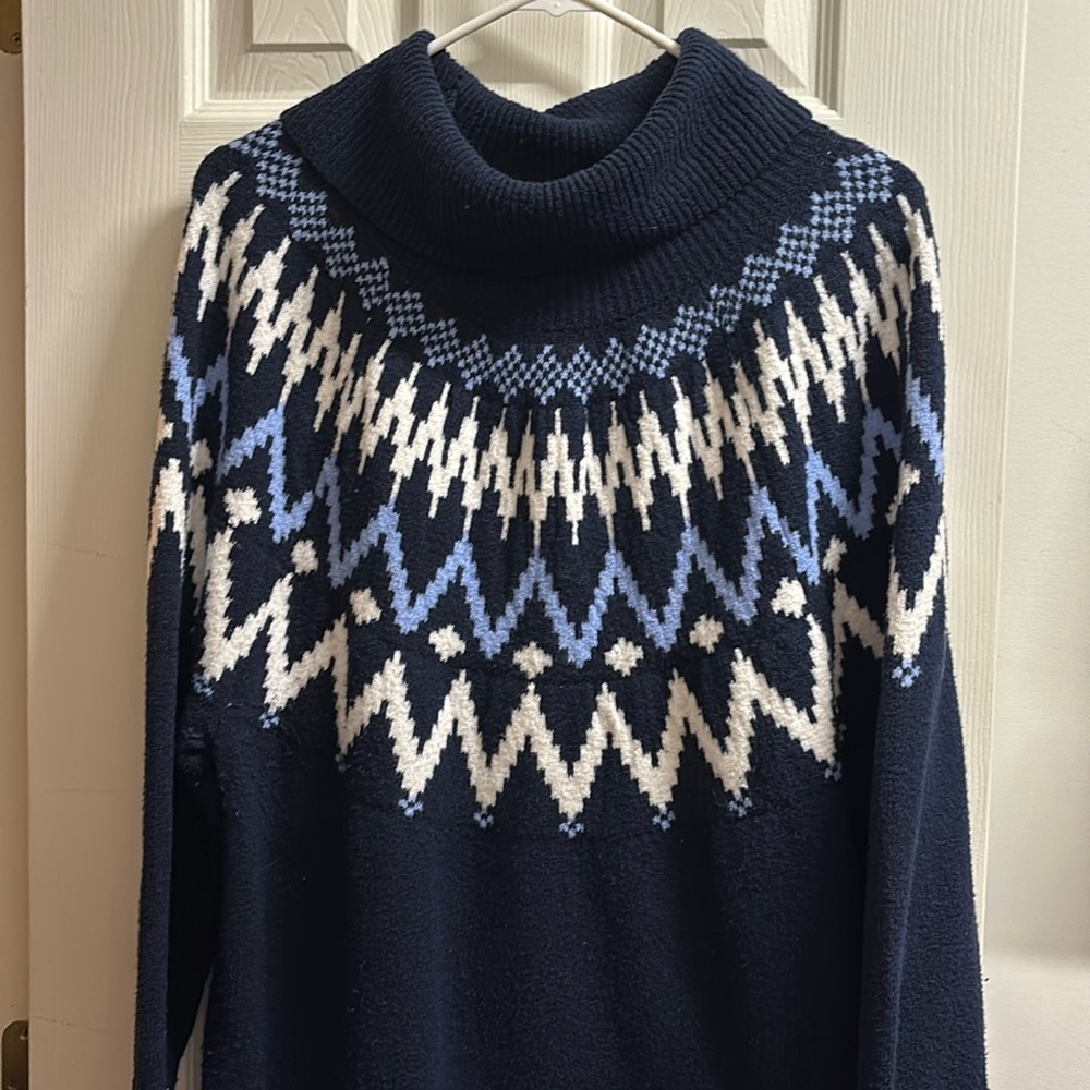 Gorgeous Loft XL navy sky blue and white fair isle
